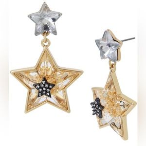 Betsey Johnson Womens Star Drop Earrings